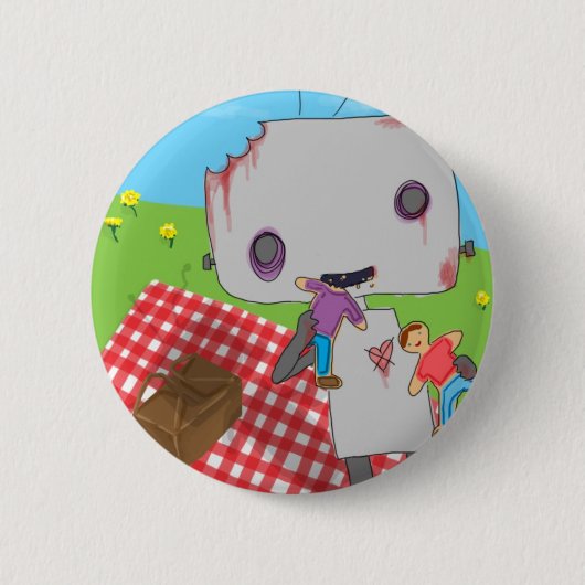 Zombie-Roboter: Essen der Plätzchen Button (Vorderseite)
