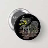 Zombie-Roboter-Knopf Button (Vorne & Hinten)