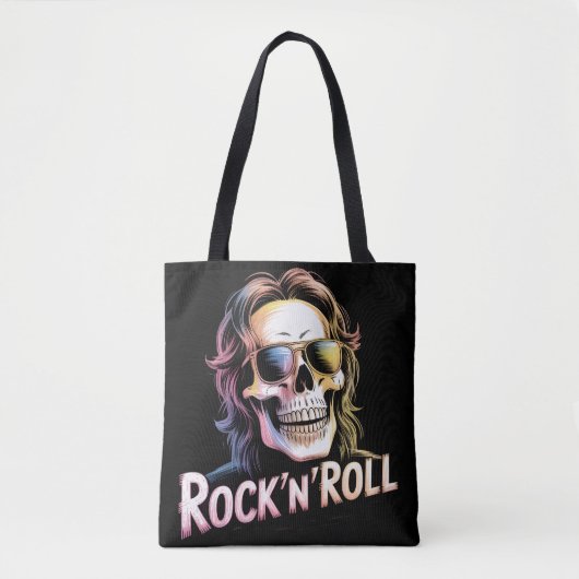 Zombie-Rocker Rock'n'Roll-Schädel Tasche (Vorderseite)