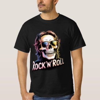 Zombie-Rocker Rock'n'Roll-Totenkopf T-Shirt