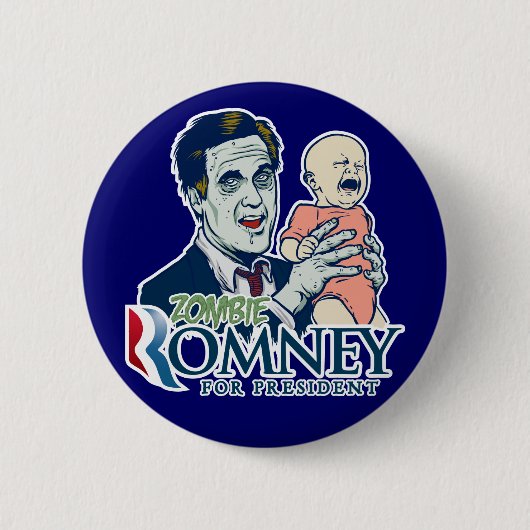 Zombie Romney für Präsidenten Button (Vorderseite)