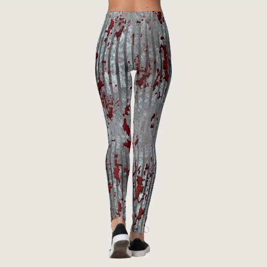 Zombie Rot Streifen Leggings (Rückseite)