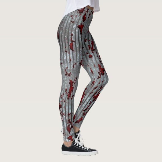 Zombie Rot Streifen Leggings (Rechts)