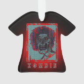 Zombie-Rot u. Blau beunruhigt Ornament (Rückseite)
