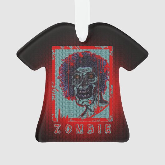 Zombie-Rot u. Blau beunruhigt Ornament (Rückseite)