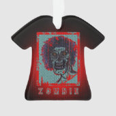 Zombie-Rot u. Blau beunruhigt Ornament (Vorderseite)