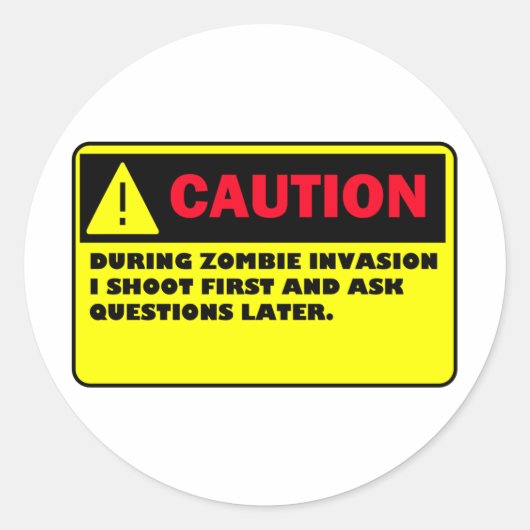 ZOMBIE RUNDER AUFKLEBER (Vorderseite)