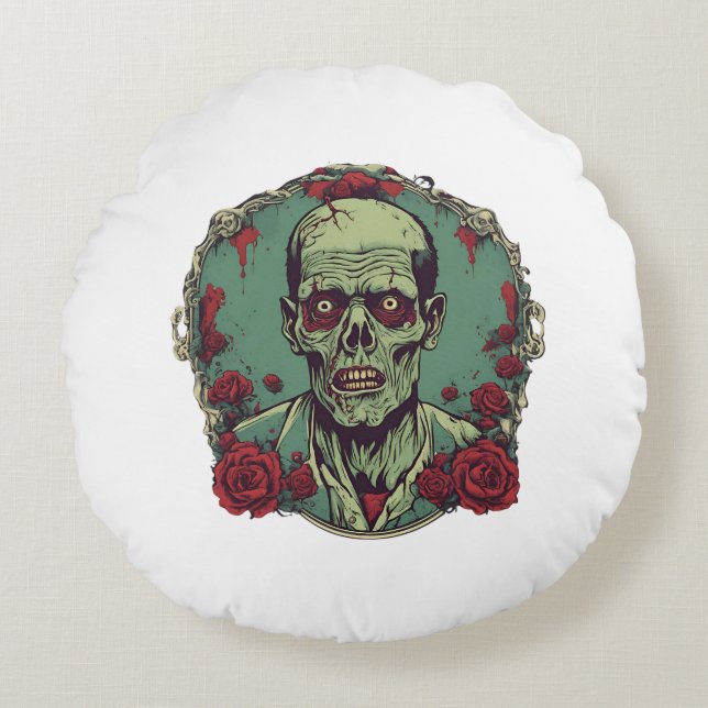 Zombie Rundes Kissen (Vorderseite)