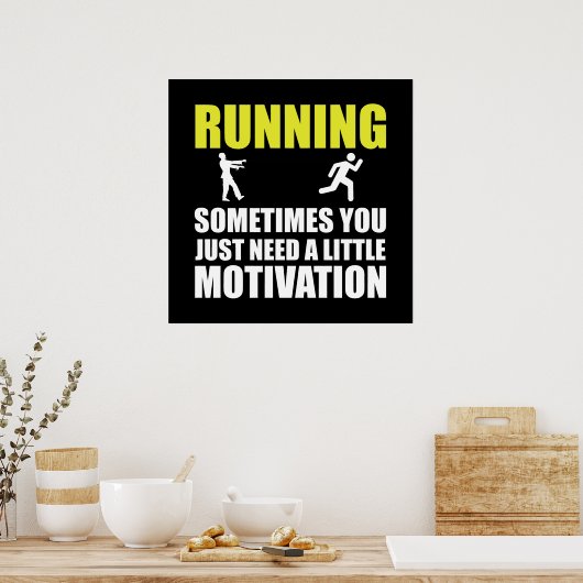 Zombie Running Motivation Poster (Küche)