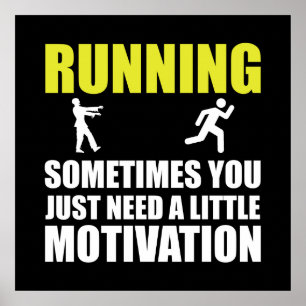 Zombie Running Motivation Poster