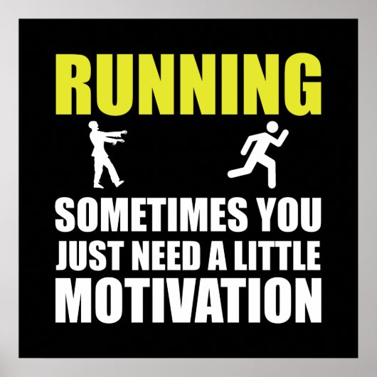 Zombie Running Motivation Poster (Vorne)