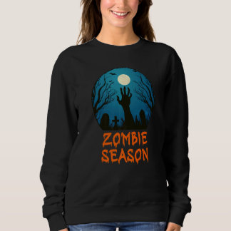 Zombie-Saison Friedhof im Mondlicht Gruselige Kind Sweatshirt