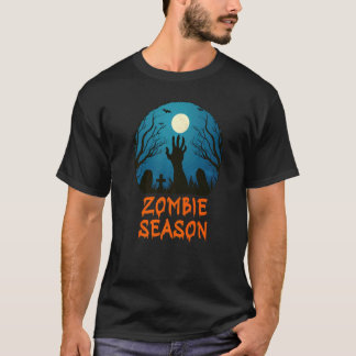 Zombie-Saison Mondbegrabstätte Gruselige Kinder Ju T-Shirt