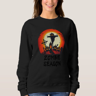 Zombie-Saison Mondbeschienenes Gruseliger Friedhof Sweatshirt