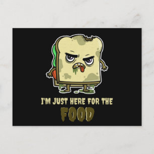 Zombie Sandwich Toast Funny Halloween Kawaii Postkarte