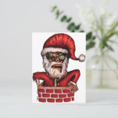 Zombie Sankt Feiertagspostkarte (Stehend Vorderseite)