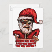 Zombie Sankt Feiertagspostkarte (Vorne/Hinten)