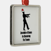 Zombie Sankt Silbernes Ornament (Rechts)