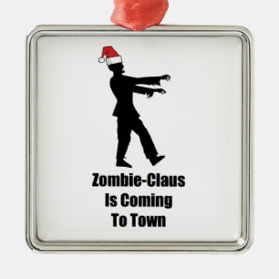 Zombie Sankt Silbernes Ornament