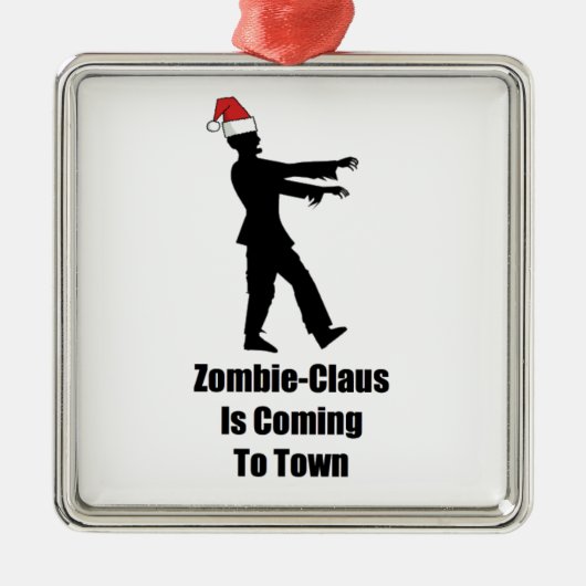Zombie Sankt Silbernes Ornament (Vorne)