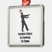 Zombie Sankt Silbernes Ornament (Links)
