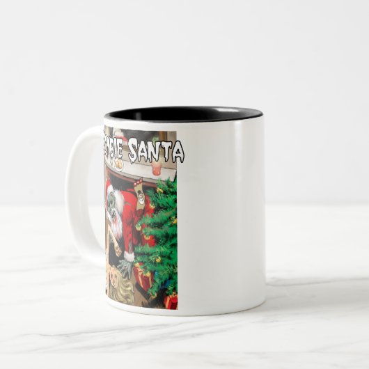 Zombie-Sankt-Tasse Zweifarbige Tasse (Vorderseite Links)