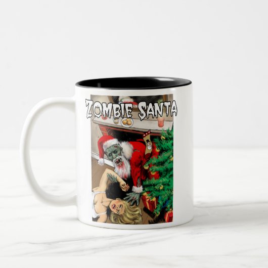 Zombie-Sankt-Tasse Zweifarbige Tasse (Links)