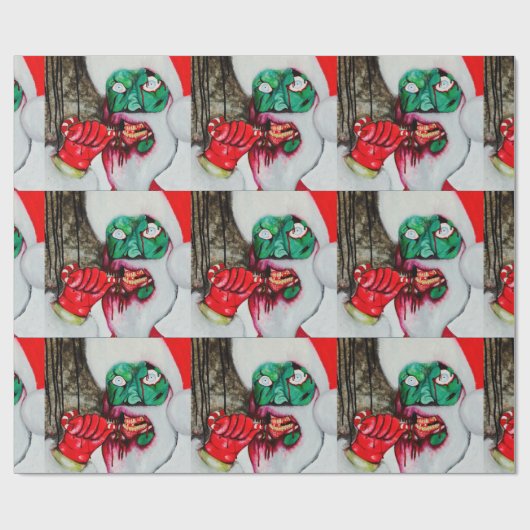 Zombie-Sankt-WeihnachtsPackpapier Geschenkpapier (Flach)
