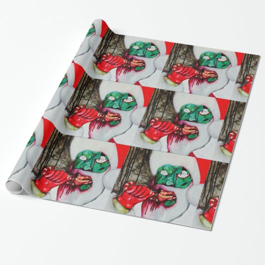 Zombie-Sankt-WeihnachtsPackpapier Geschenkpapier (Ungerollt)