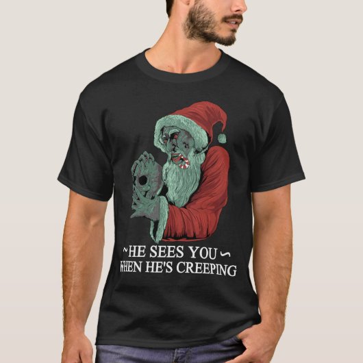 Zombie Santa Claus Horror Krampus Weihnachten T-Shirt (Vorderseite)