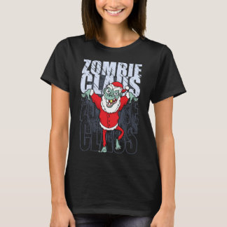 Zombie Santa Claus Seasons Eatings Funny Weihnacht T-Shirt