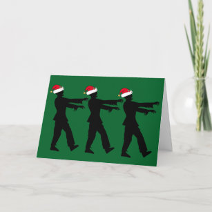 Zombie Santa Funny Green Weihnachts-Spaß Feiertagskarte