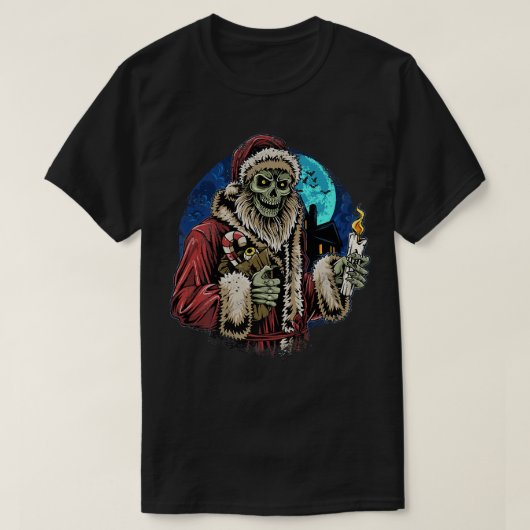 Zombie Santa Funny Sarcastic Ugly Weihnachten T-Shirt (Design vorne)