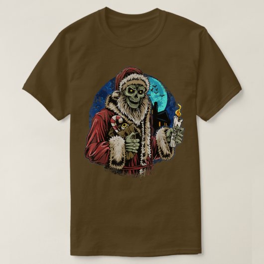 Zombie Santa Funny Sarcastic Ugly Weihnachten T-Shirt (Design vorne)