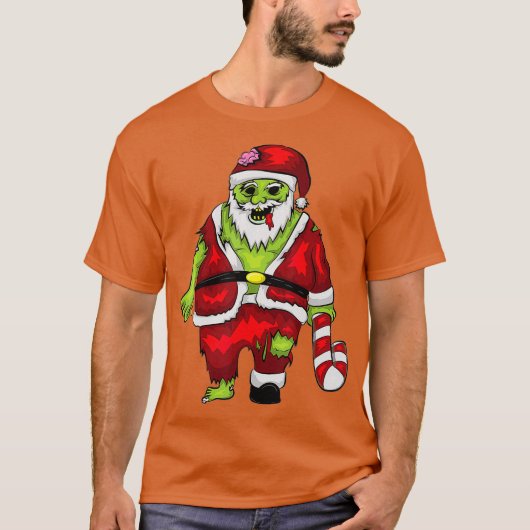 Zombie Santa I Xmas Halloween Monster Untot T-Shirt (Vorderseite)
