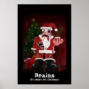 Zombie Santa Print Poster