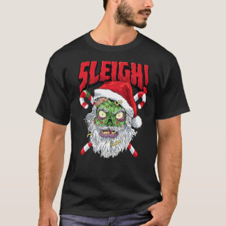 Zombie Santa Sleigh Weihnachtshail Santa Claus Hor T-Shirt