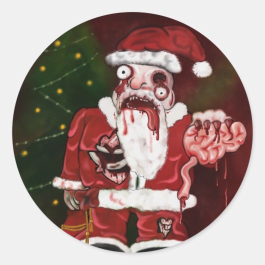 Zombie Santa Sticker (Vorderseite)