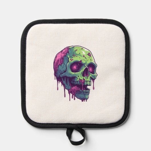 Zombie-Schädel-Apokalypse Topflappen (Vorderseite)