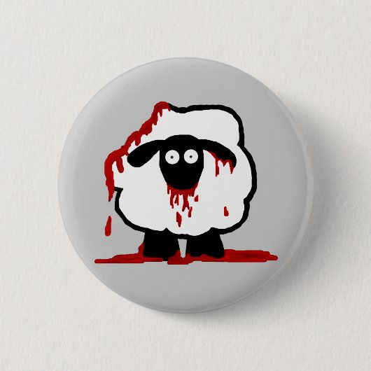 Zombie-Schaf-Knopf Button (Vorderseite)