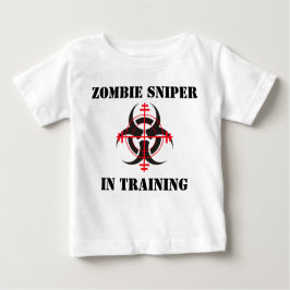 ZOMBIE-SCHARFSCHÜTZE IM TRAININGS-SÄUGLINGS-T - BABY T-SHIRT