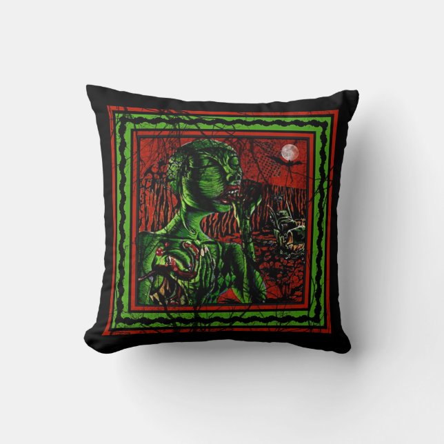 Zombie-Schmausen Kissen (Vorderseite)