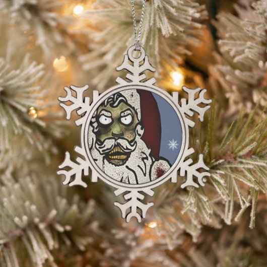 Zombie Schneeflocken Zinn-Ornament (Baum)