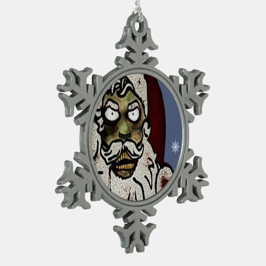 Zombie Schneeflocken Zinn-Ornament (Links)