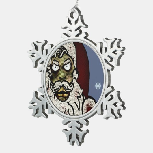 Zombie Schneeflocken Zinn-Ornament (Rechts)