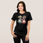 Zombie Schneewittchen und Rosenrot Tri-Blend Shirt (Vorderseite voll)