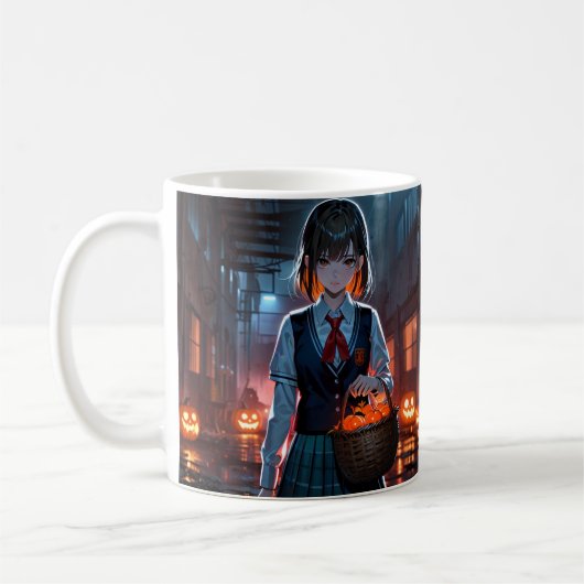 Zombie School Girl Tasse - Anime Halloween Tasse (Links)