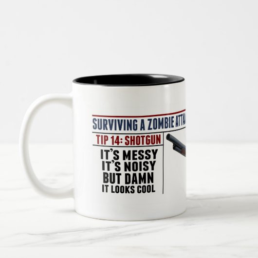 ZOMBIE-SCHROTFLINTE-TASSE ZWEIFARBIGE TASSE (Links)