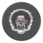 Zombie - Schwarz & Weiß Eishockey Puck (Vorderseite)
