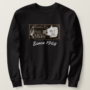 Zombie-Schweinekopf-Fleisch - Seit 1968 Braune Gra Sweatshirt